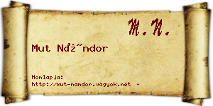 Mut Nándor névjegykártya